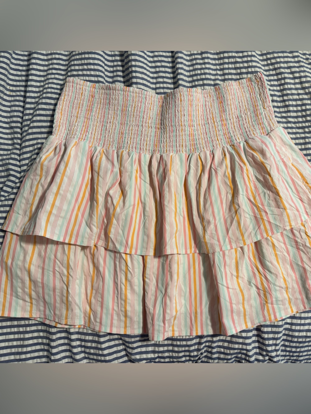 Vineyard Vines Performance Pastel Striped Smocked Skirt